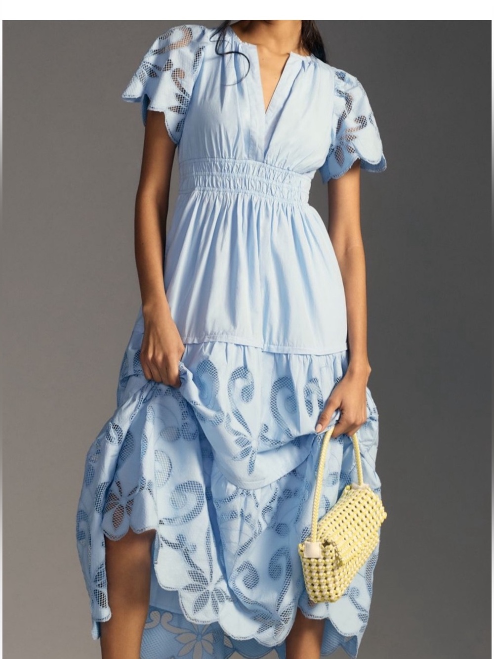 Anthropologie somerset blue cutout work maxi medium. New without tag